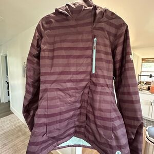 Striped Maroon Hooded Jacket